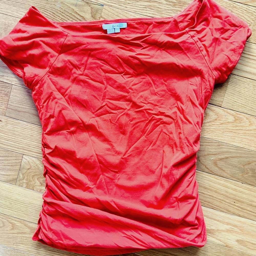 Boden shoulder skimming side ruched top - US 10/UK 14 orange